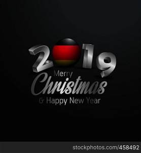 Germany Flag 2019 Merry Christmas Typography. New Year Abstract Celebration background