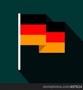 Germany flag flat icon on a blue background. Germany flag flat icon