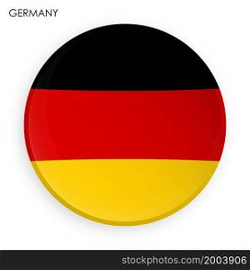GERMANY flag icon in modern neomorphism style. Button for mobile application or web. Vector on white background