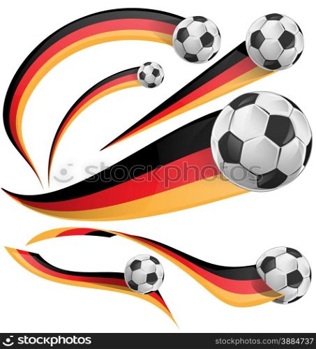 germany flag with soccer ball on white background