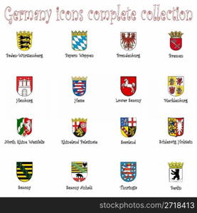 germany icons collection against white background, abstract vector art illustration