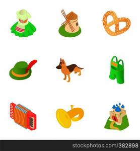 Germany icons set. Cartoon illustration of 9 Germany vector icons for web. Germany icons set, cartoon style