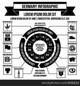 Germany infographic in simple style for any design. Germany infographic, simple style