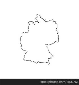 Germany map vector icon isolated on white background. Outline map of Germany vector icon