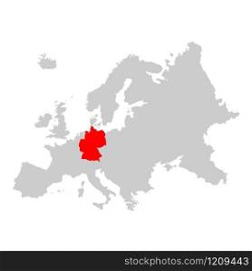 Germany on map of europe