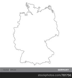 Germany - Outline Europe Country Map Vector Template, stroke editable Illustration Design. Vector EPS 10.