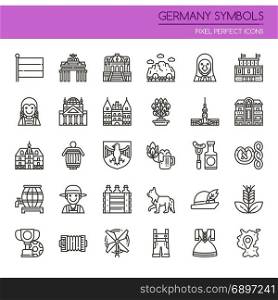 Germany Symbols , Thin Line and Pixel Perfect Icons
