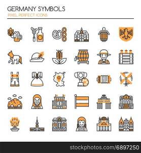Germany Symbols , Thin Line and Pixel Perfect Icons