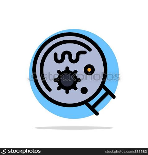 Germs, Laboratory, Magnifier, Science Abstract Circle Background Flat color Icon