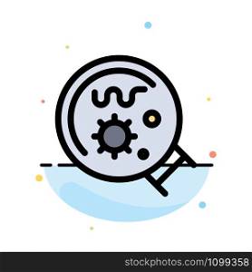 Germs, Laboratory, Magnifier, Science Abstract Flat Color Icon Template
