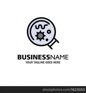 Germs, Laboratory, Magnifier, Science Business Logo Template. Flat Color
