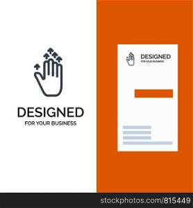 Gesture, Hand arrow, Up Grey Logo Design and Business Card Template