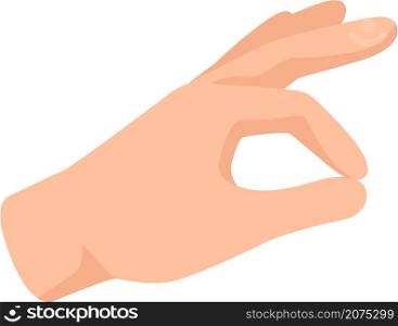 Gesture human fingers ok, all right isolated. Vector gesture ok, human finger symbol okay illustration. Gesture human fingers ok, all right isolated