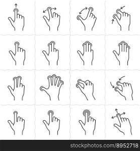Gesture icon set vector image
