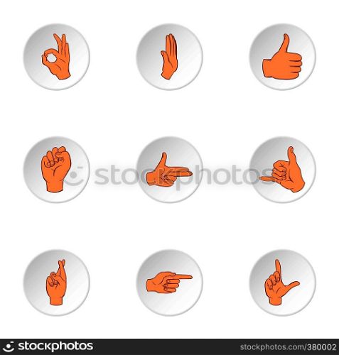 Gesture icons set. Cartoon illustration of 9 gesture vector icons for web. Gesture icons set, cartoon style