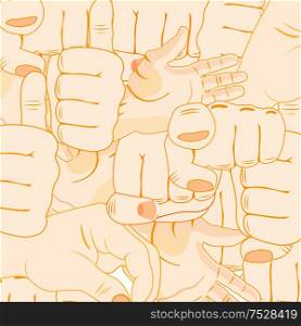 Gestures hand and finger of the person decorative pattern. Cartoon gesture by hand and finger of the person