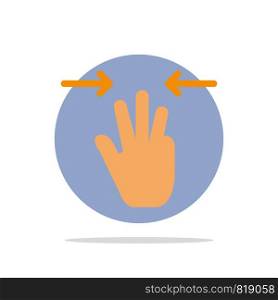 Gestures, Hand, Mobile, Three Fingers Abstract Circle Background Flat color Icon