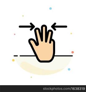 Gestures, Hand, Mobile, Three Fingers Abstract Flat Color Icon Template