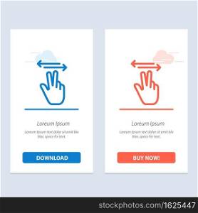 Gestures, Hand, Mobile, Touch  Blue and Red Download and Buy Now web Widget Card Template