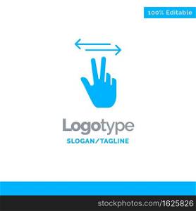 Gestures, Hand, Mobile, Touch Blue Solid Logo Template. Place for Tagline