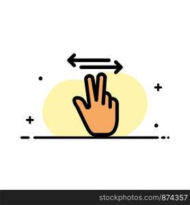 Gestures, Hand, Mobile, Touch Business Flat Line Filled Icon Vector Banner Template