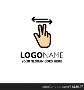 Gestures, Hand, Mobile, Touch Business Logo Template. Flat Color