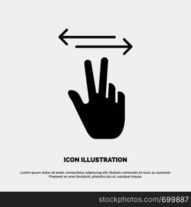 Gestures, Hand, Mobile, Touch solid Glyph Icon vector