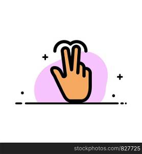 Gestures, Hand, Mobile, Touch, Tab Business Flat Line Filled Icon Vector Banner Template