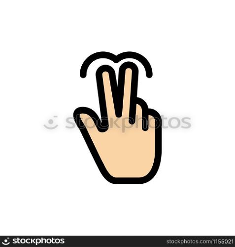 Gestures, Hand, Mobile, Touch, Tab Flat Color Icon. Vector icon banner Template