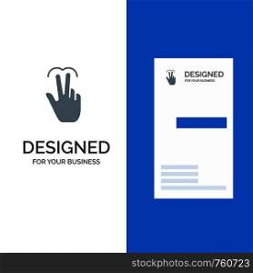 Gestures, Hand, Mobile, Touch, Tab Grey Logo Design and Business Card Template
