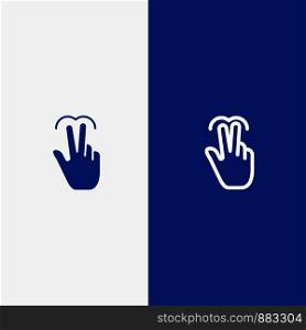 Gestures, Hand, Mobile, Touch, Tab Line and Glyph Solid icon Blue banner Line and Glyph Solid icon Blue banner