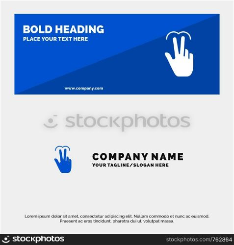 Gestures, Hand, Mobile, Touch, Tab SOlid Icon Website Banner and Business Logo Template