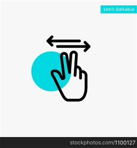Gestures, Hand, Mobile, Touch turquoise highlight circle point Vector icon