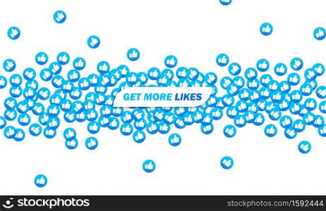 Get more likes icon. Social media user. Vector on isolated white background. EPS 10.. Get more likes icon. Social media user. Vector on isolated white background. EPS 10
