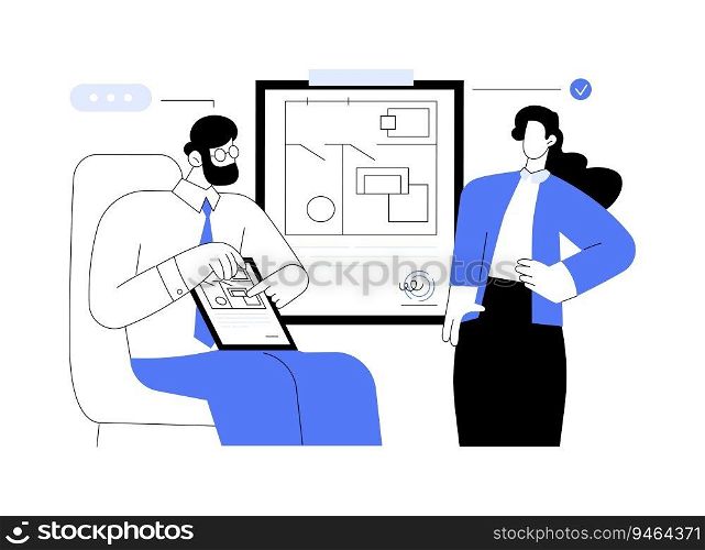 Get planning permission abstract concept vector illustration. Businessman getting building permission, extension of dwelling, real estate sector, bureaucracy industry abstract metaphor.. Get planning permission abstract concept vector illustration.
