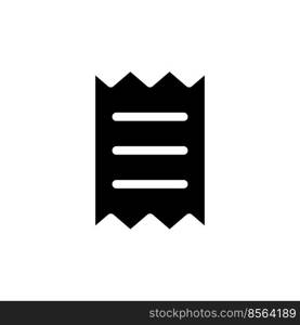 Get receipt for purchase black glyph ui icon. Payment information. Online market. User interface design. Silhouette symbol on white space. Solid pictogram for web, mobile. Isolated vector illustration. Get receipt for purchase black glyph ui icon