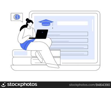 Get scholarship abstract concept vector illustration. Student filling grant form, citizen benefits, government help, social security, financial aid, bureaucracy procedure abstract metaphor.. Get scholarship abstract concept vector illustration.