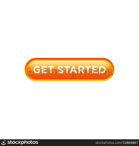 get started button website vector template