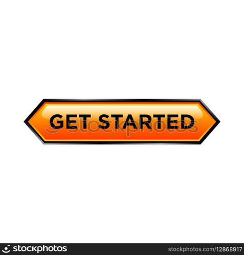 get started button website vector template
