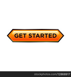 get started button website vector template