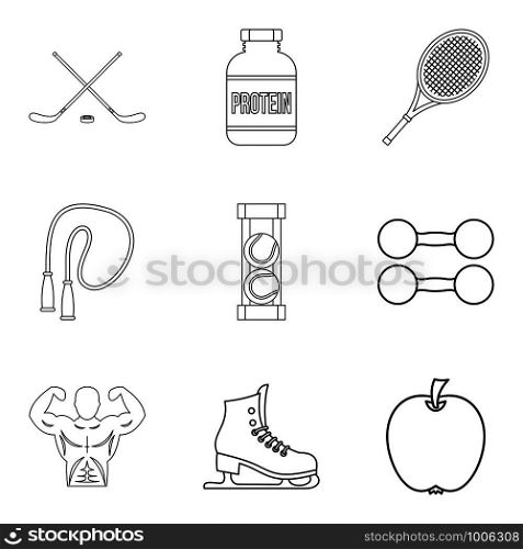 Get well icons set. Outline set of 9 get well vector icons for web isolated on white background. Get well icons set, outline style