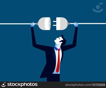 Getting plugged in. Concept business vector illustration. . Getting plugged in. Concept business vector illustration.
