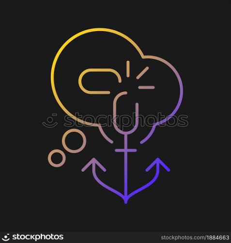 Getting rid of biases vector icon for dark theme. Intolerant attitude. Change mindset and decision making process. Thin line color symbol. Modern style pictogram. Vector isolated outline drawing. Getting rid of biases vector icon for dark theme
