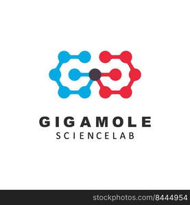 GG letter molecule icon vector concept design template web