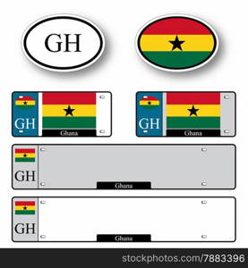 ghana auto set against white background, abstract vector art illustration, image contains transparency