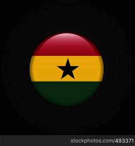 Ghana Flag Circle Button. Vector EPS10 Abstract Template background