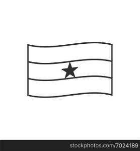 Ghana flag icon in black outline flat design. Independence day or National day holiday concept.