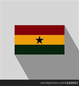 Ghana flag Long Shadow design vector