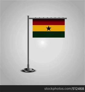 Ghana Flag Pole. Vector EPS10 Abstract Template background