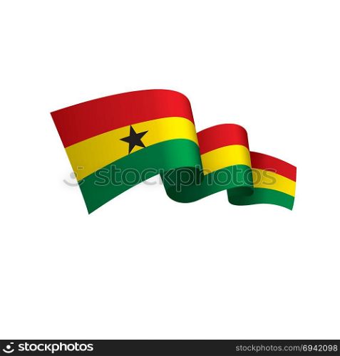 Ghana flag, vector illustration. Ghana flag, vector illustration on a white background